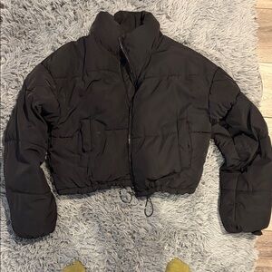 Divided Black Cropped Puffer Jacket